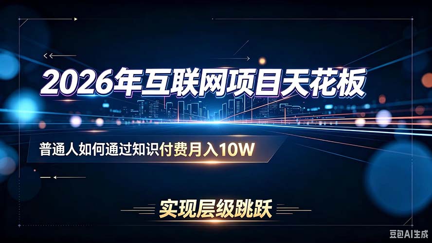 2026年互联网项目天花板：普通人如何通过知识付费月入10W，实现层级跳跃-造梦栈