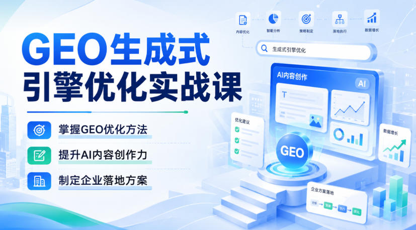 GEO生成式引擎优化实战课，掌握GEO优化方法，提升AI内容创作力，制定企业落地方案-造梦栈