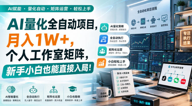 AI黄金量化玩法，新手低成本入局的最佳跳板，月收益轻松万元！-造梦栈