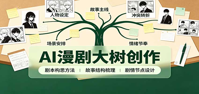 AI漫剧大树创作：剧本构思课程讲解，软件插件配置，配套工具资料完整梳理-造梦栈