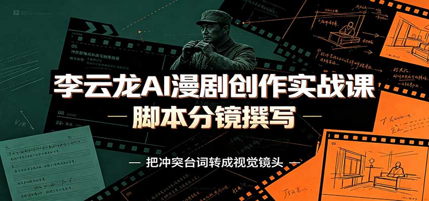 李云龙AI漫剧创作实战课：角色人设还原，脚本分镜撰写，AI漫剧成片完整制作教学-造梦栈