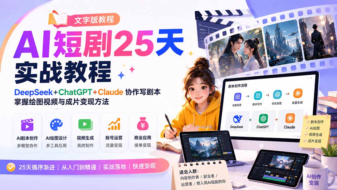 AI短剧25天实战教程(文字版教程-造梦栈