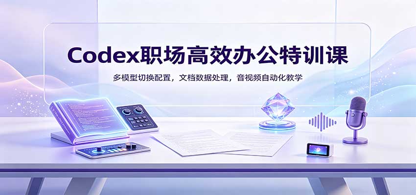 Codex职场高效办公特训课：多模型切换配置，文档数据处理，音视频自动化教学-造梦栈