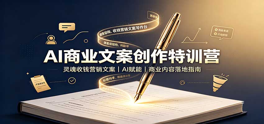 AI商业文案创作特训营：灵魂收钱营销文案，AI赋能，商业内容落地指南-造梦栈
