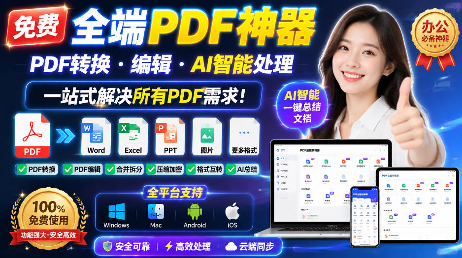 免费全端PDF神器，PDF转换·编辑·AI智能处理，一站式解决所有PDF需求!-造梦栈