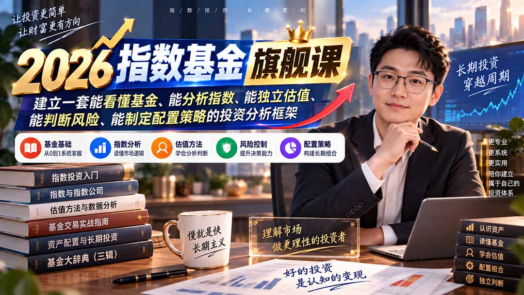 2026指数基金旗舰课｜建立一套能看懂基金、能分析指数、能独立估值、能判断风险、能制定配置策略的投资分析框架-造梦栈