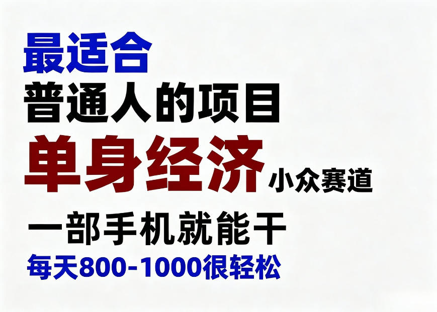 身经济小众赛道，一部手机就能干，每天搞个800-1000很轻松，最适合普通人的项目【揭秘】-造梦栈