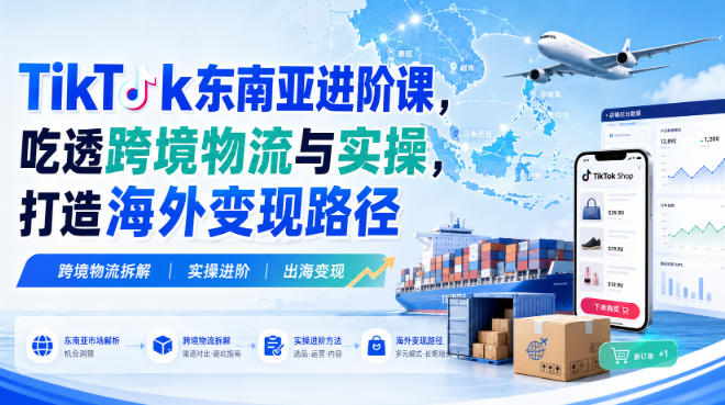 TikTok东南亚进阶课，吃透跨境物流与实操，打造海外变现路径-造梦栈