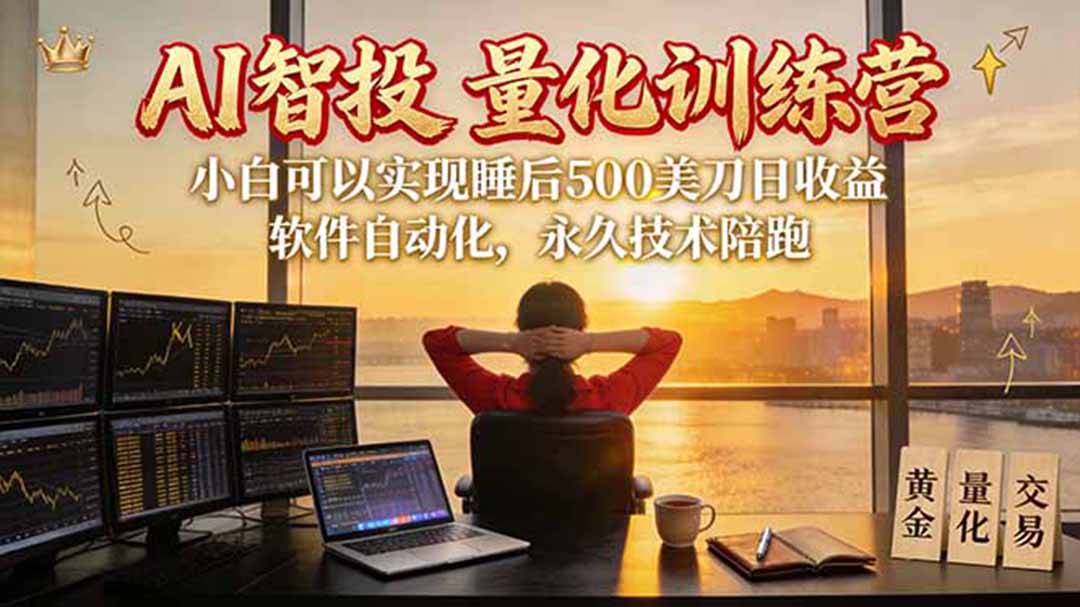 AI智投EA量化训练营【第三期】，多策略智投+防爆技术+趋势分析 ，轻松上手，矩阵放大，长期稳定。-造梦栈