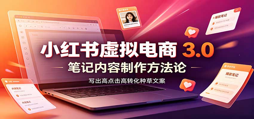 小红书虚拟电商3.0：账号搭建选品开店，笔记内容制作，矩阵投放教学-造梦栈