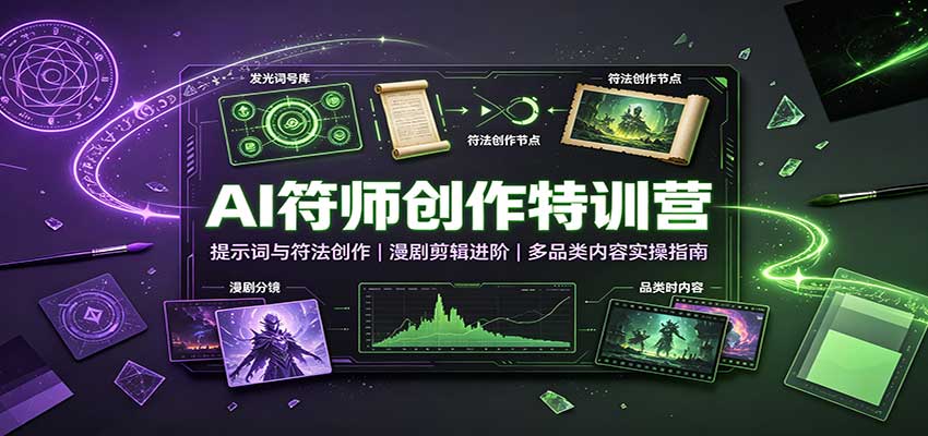 AI符师创作特训营：提示词与符法创作，漫剧剪辑进阶，多品类内容实操指南-造梦栈