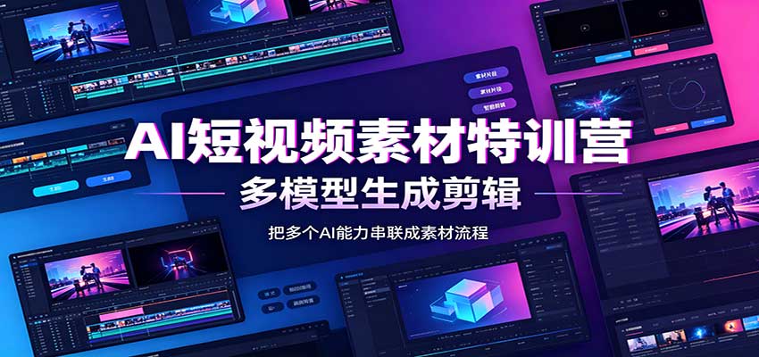 AI短视频素材特训营：Codex本地部署实操，多模型生成剪辑，爆量素材挖掘教学-造梦栈