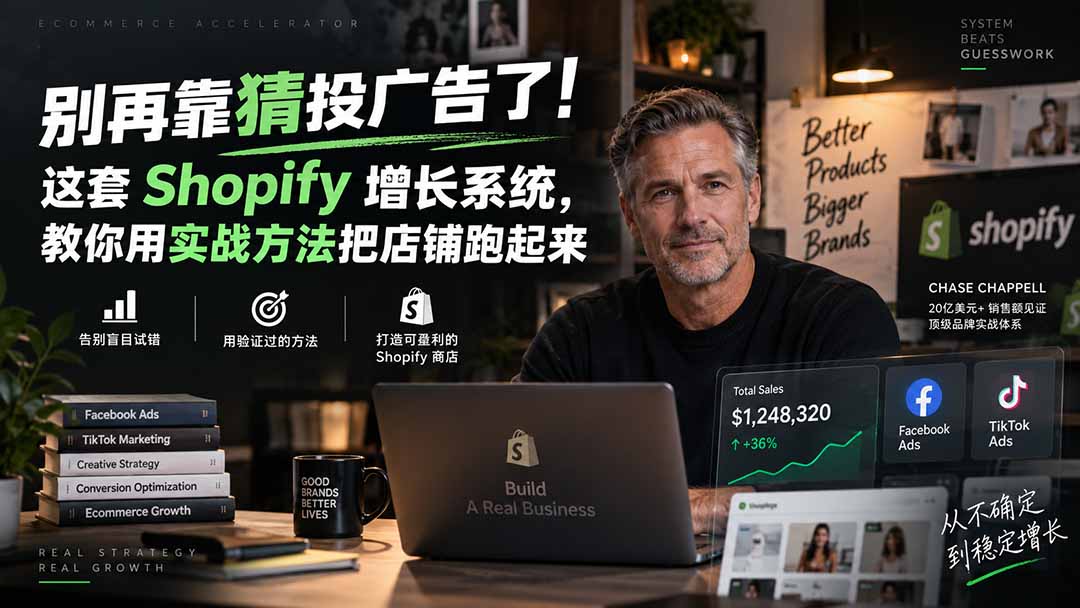 别再靠猜投广告了！这套 Shopify 增长系统，教你用实战方法把店铺跑起来【原创双语字幕】-造梦栈