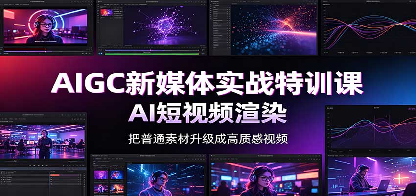 AIGC新媒体实战特训课：工具入门实操，AI短视频渲染，数字人商业视频制作-造梦栈