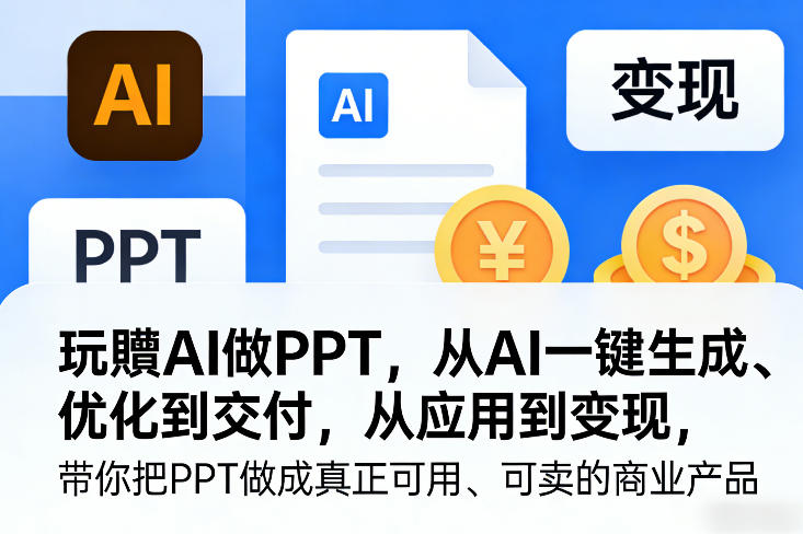 玩賺AI做PPT，从AI一键生成、优化到交付，从应用到变现，带你把PPT做成真正可用、可卖的商业产品(更新0904)-造梦栈