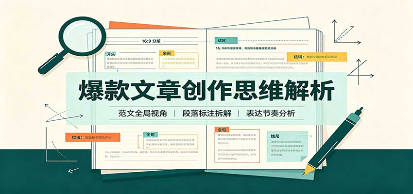 爆款文章创作思维解析：全局视角拆解范文，梳理行文逻辑，搭配真实拆文实操案例-造梦栈