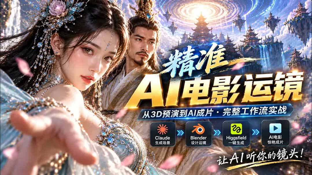 AI视频终于能精准运镜了！Claude + Blender + Higgsfield 免费插件实测-造梦栈