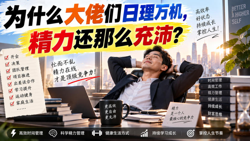 付费文章：为什么大佬们日理万机，精力还那么充沛？-造梦栈
