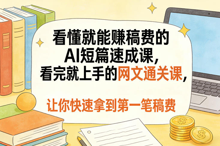 看懂就能賺稿费的AI短篇速成课，看完就上手的网文通关课，让你快速拿到第一笔稿费(更新1008)-造梦栈