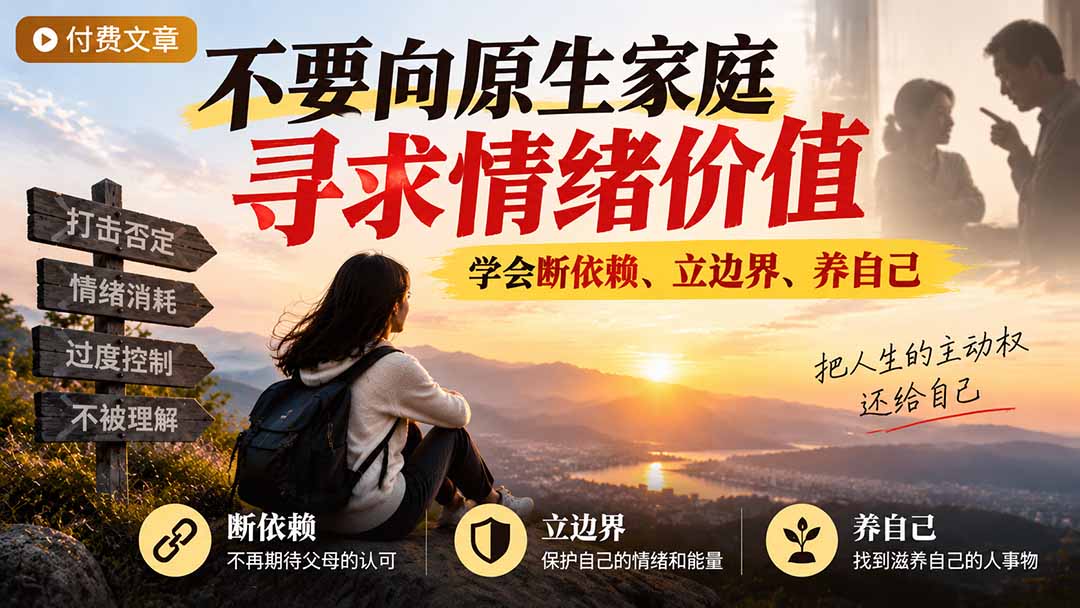 付费文章：不要向原生家庭寻求情绪价值，学会断依赖、立边界、养自己-造梦栈