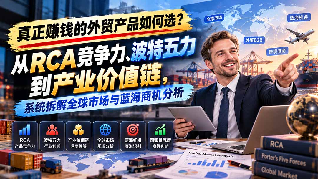 真正赚钱的外贸B2B产品如何选？从RCA竞争力、波特五力到产业价值链，系统拆解全球市场与蓝海商机分析-造梦栈