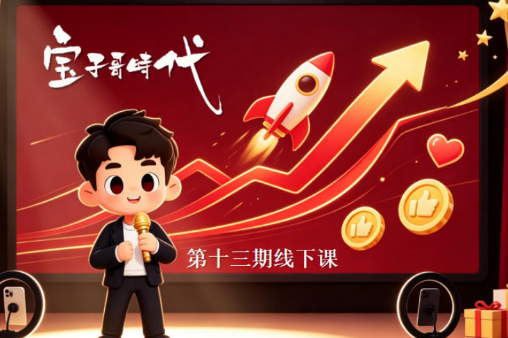 宝子哥抖音直播第13期VIP线下课9月5-6日，26年最值得看的直播课程，快速突破直播间流量瓶颈，打造高效起号闭环-造梦栈