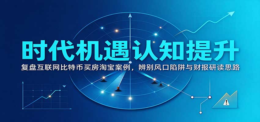 时代机遇认知提升：复盘互联网比特币买房淘宝案例，辨别风口陷阱与财报研读思路-造梦栈