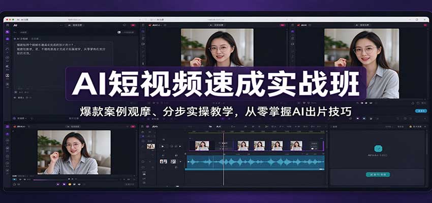 AI短视频速成实战班：爆款案例观摩、分步实操教学，从零掌握AI出片技巧-造梦栈