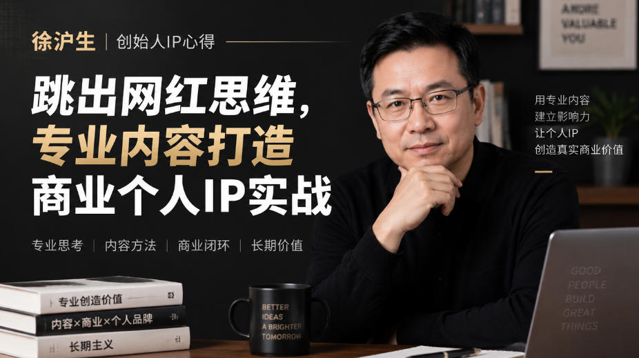 徐沪生创始人IP心得｜跳出网红思维，专业内容打造商业个人IP实战【文档】-造梦栈