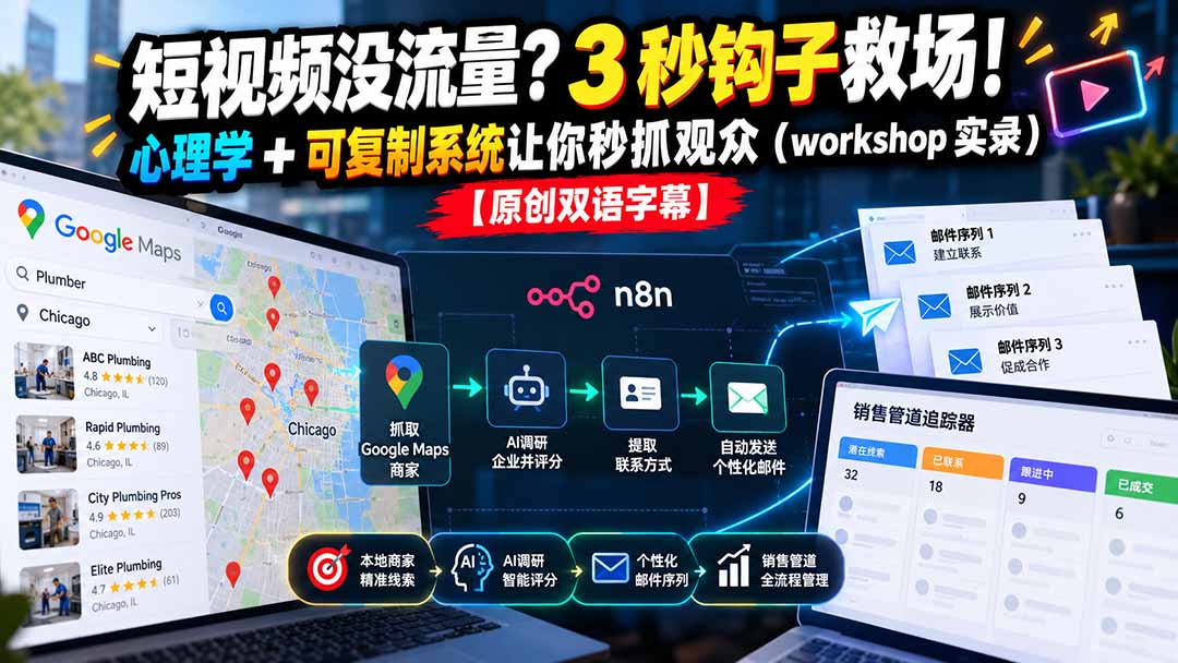 短视频没流量？3 秒钩子救场！心理学 + 可复制系统让你秒抓观众(workshop 实录-造梦栈