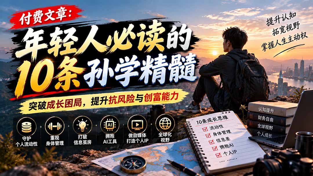 付费文章：年轻人必读的10条孙学精髓，突破成长困局，提升抗风险与创富能力-造梦栈