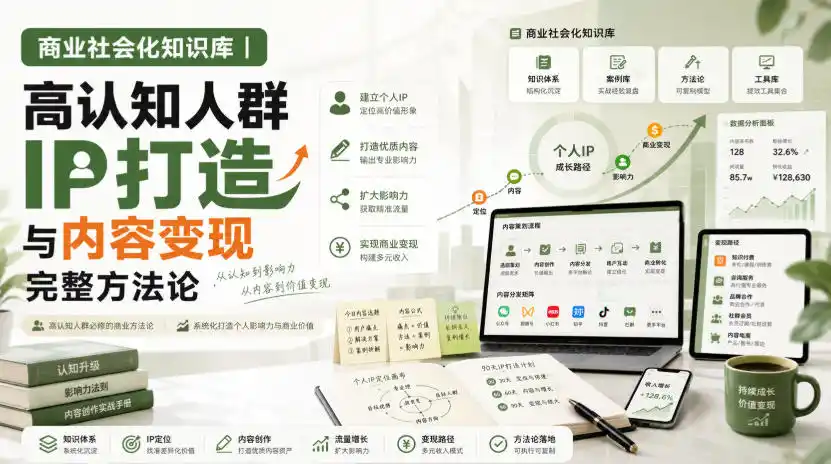商业社会化知识库｜高认知人群IP打造与内容变现完整方法论【文档】-造梦栈