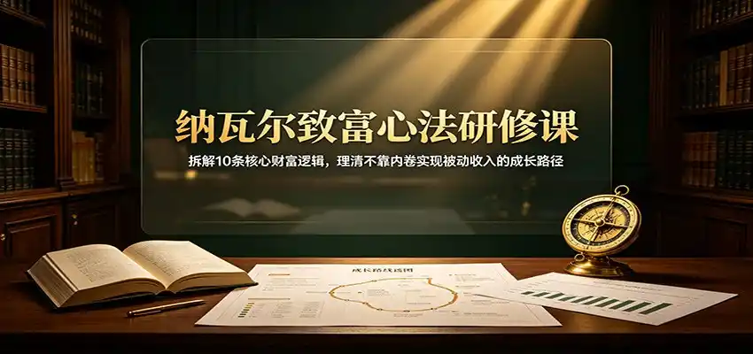 纳瓦尔致富心法研修课：拆解10条核心财富逻辑，理清不靠内卷实现被动收入的成长路径-造梦栈