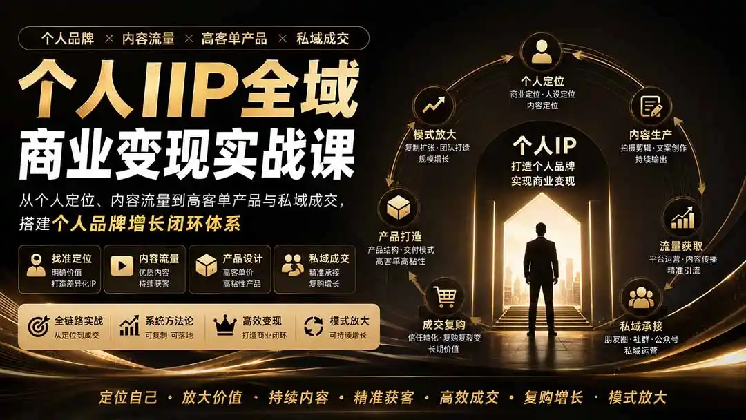 个人IP全域商业变现实战课 (无水印-造梦栈