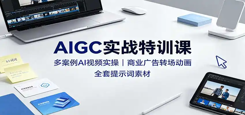 AIGC实战特训课：多案例AI视频实操，商业广告转场动画，全套提示词素材-造梦栈