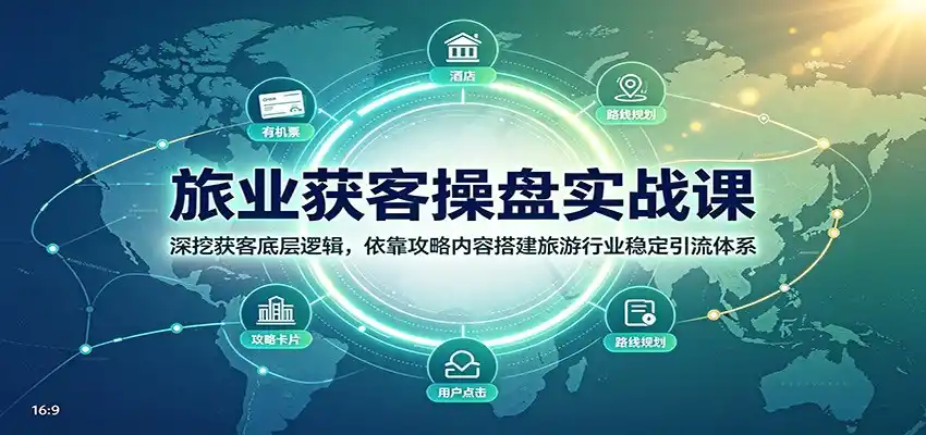 旅业获客操盘实战课：深挖获客底层逻辑，依靠攻略内容搭建旅游行业稳定引流体系-造梦栈