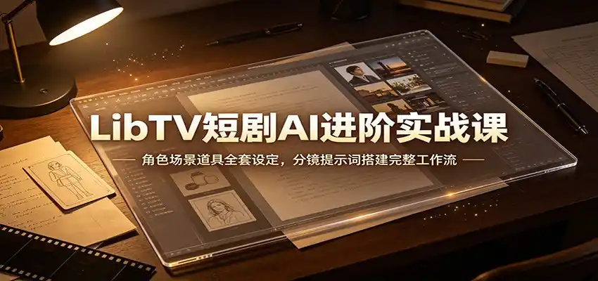 LibTV短剧AI进阶实战课：角色场景道具全套设定，分镜提示词搭建完整工作流-造梦栈
