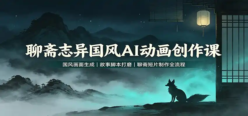 聊斋志异国风AI动画创作课：国风画面生成，故事脚本打磨，聊斋短片制作全流程-造梦栈