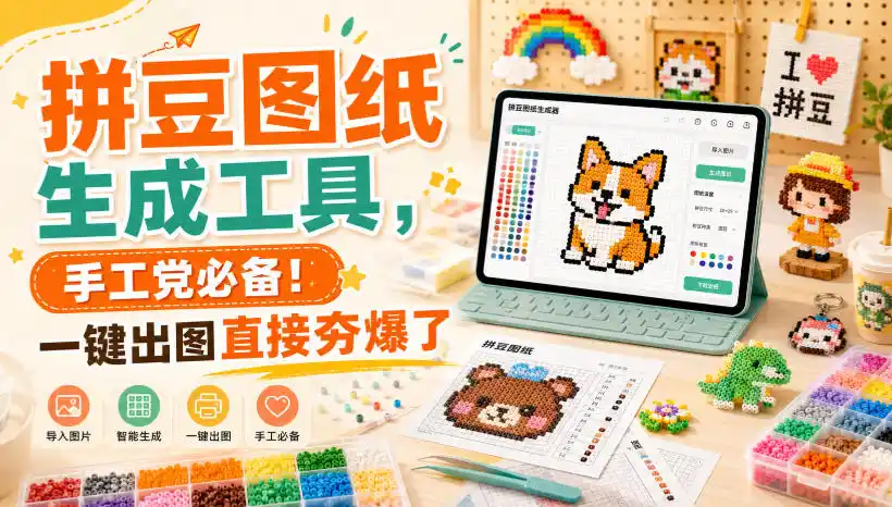 拼豆图纸生成工具，手工党必备！一键出图直接夯爆了-造梦栈