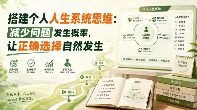 付费文章：搭建个人人生系统思维：减少问题发生概率，让正确选择自然发生-造梦栈