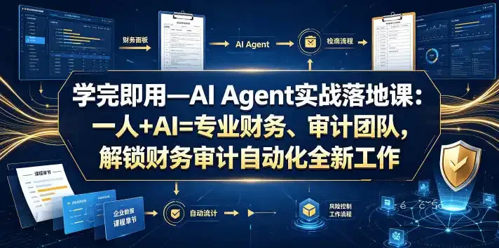 学完即用—AI Agent实战落地课：一人+AI=专业财务、审计团队，解锁财务审计自动化全新工作模式(更新0818)-造梦栈