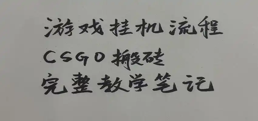 游戏挂机全流程笔记分享，CSGO游戏搬砖，小白看了当天学会见收益-造梦栈