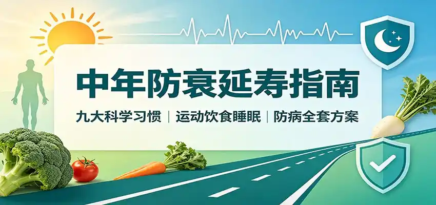 中年防衰延寿指南：九大科学习惯，运动饮食睡眠防病全套方案-造梦栈