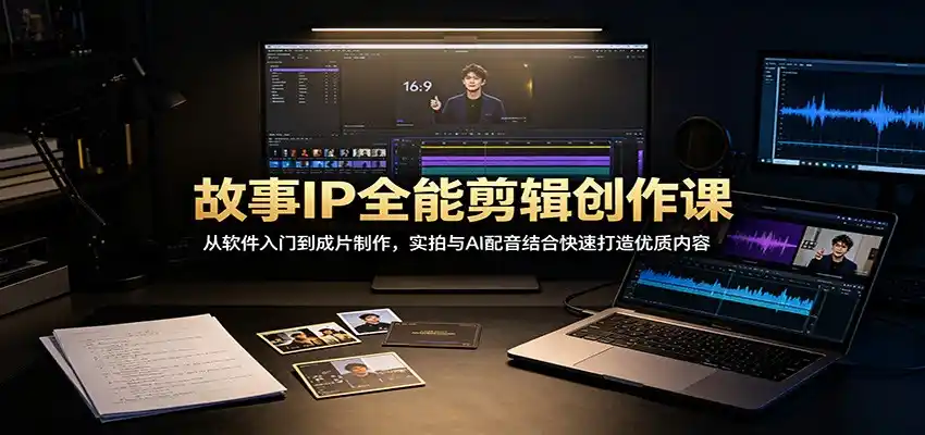 故事IP全能剪辑创作课：从软件入门到成片制作，实拍与AI配音结合快速打造优质内容-造梦栈