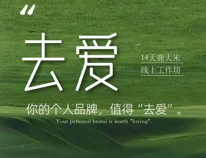 去爱14天鹿大米线上工作坊，你的个人品牌，值得“去爱”-造梦栈
