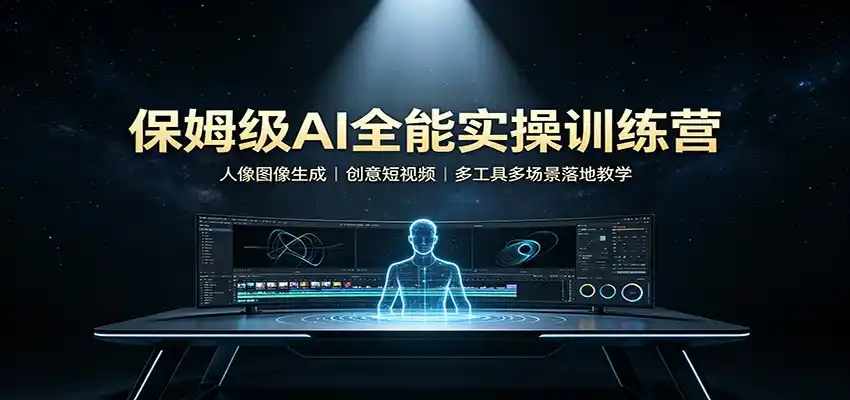 保姆级AI全能实操训练营：人像图像生成，创意短视频，多工具多场景落地教学-造梦栈