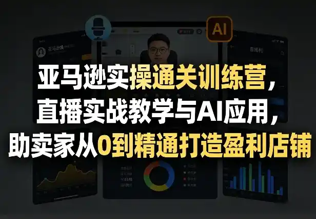 亚马逊实操通关训练营，直播实战教学与AI应用，助卖家从0到精通打造盈利店铺(更新8月8日)-造梦栈