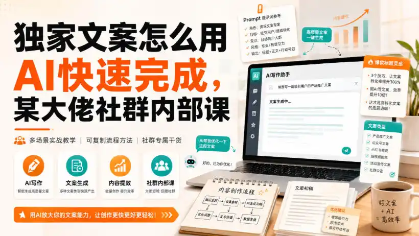 独家文案怎么用AI快速完成，某大佬社群内部课-造梦栈