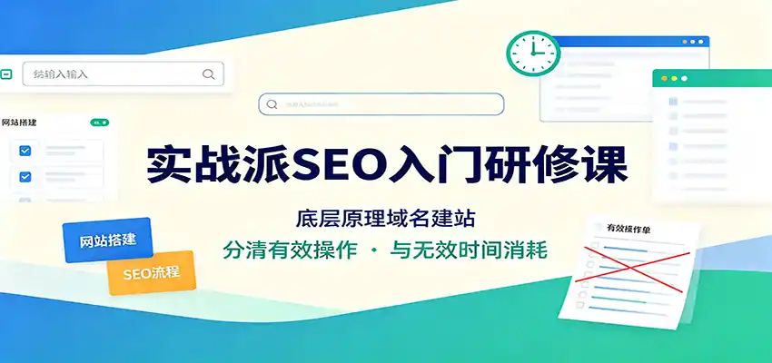 实战派SEO入门研修课：底层原理域名建站，分清有效操作与无效时间消耗-造梦栈