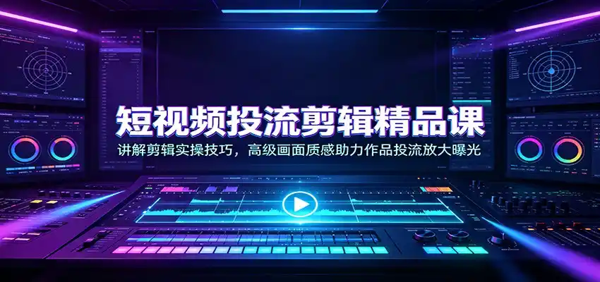 短视频投流剪辑精品课：讲解剪辑实操技巧，高级画面质感助力作品投流放大曝光-造梦栈